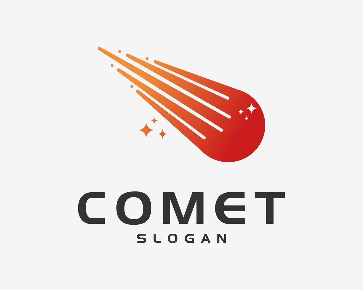 komet kosmos meteor asteroid astronomi faller brand eldkula skytte universum vektor logotyp design