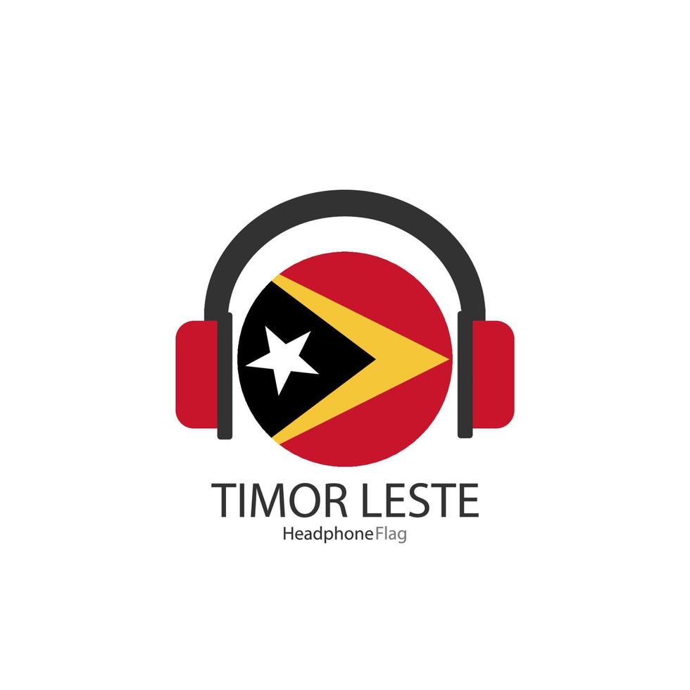 timor leste hörlurar flagga vektor på vit bakgrund.