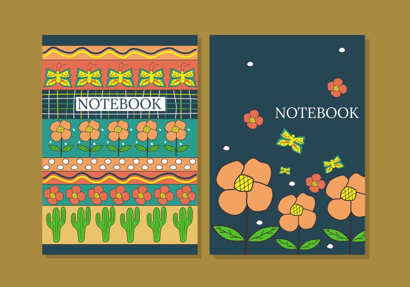 botanisches geometrisches muster-cover-design-set. abstrakter Hintergrund. A4-Druck für Notizbücher, Kinderbücher, Kataloge. vektor
