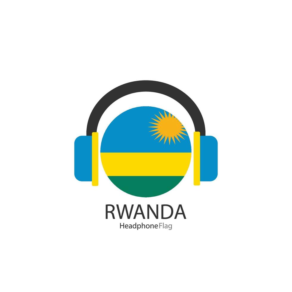 Ruanda-Kopfhörer-Flaggenvektor auf weißem Hintergrund. vektor