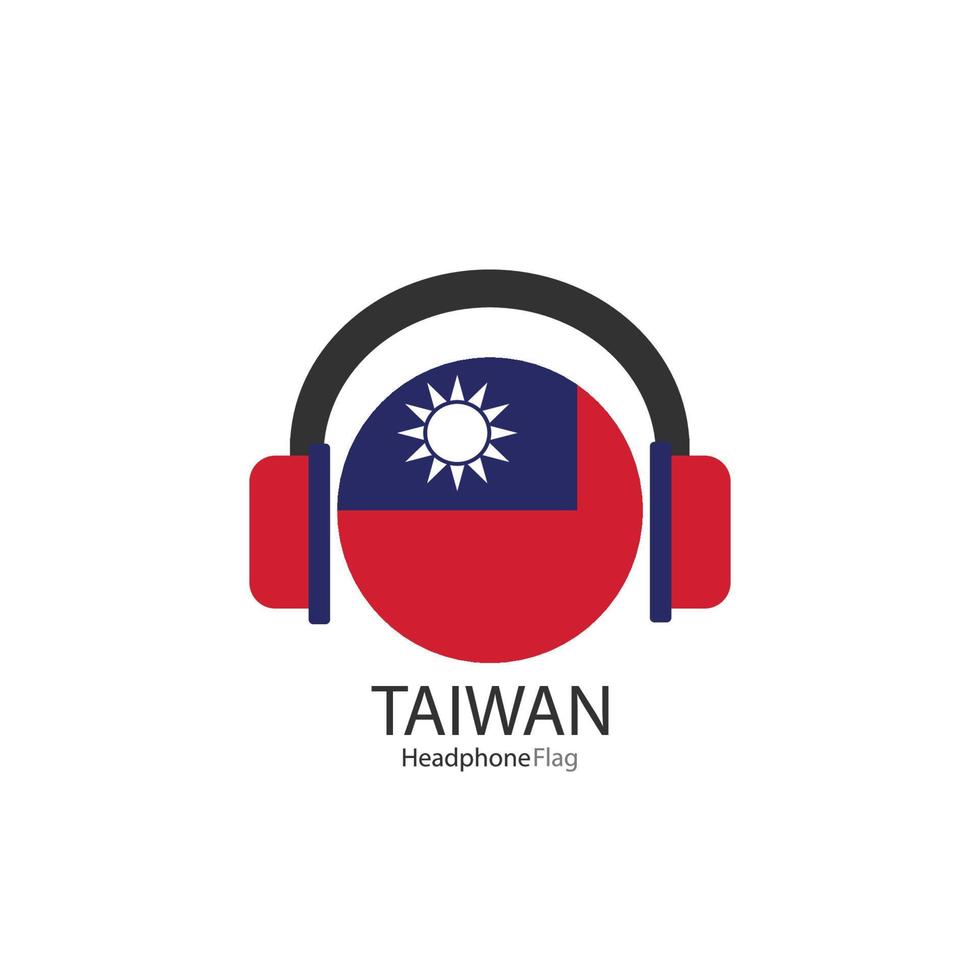 taiwan hörlurar flagga vektor på vit bakgrund.