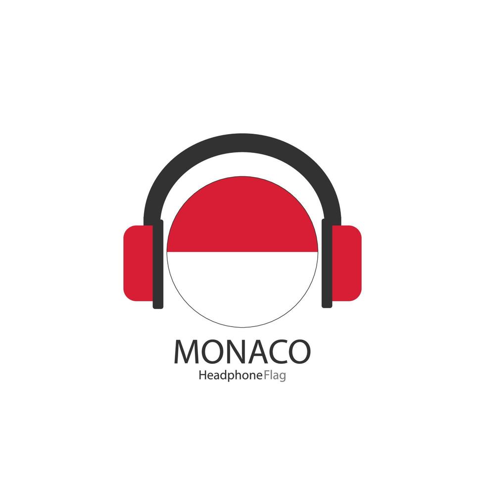 Monaco hörlurar flagga vektor på vit bakgrund.