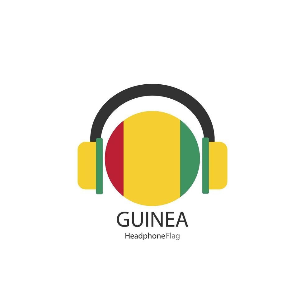 Guinea-Kopfhörer-Flaggenvektor auf weißem Hintergrund. vektor