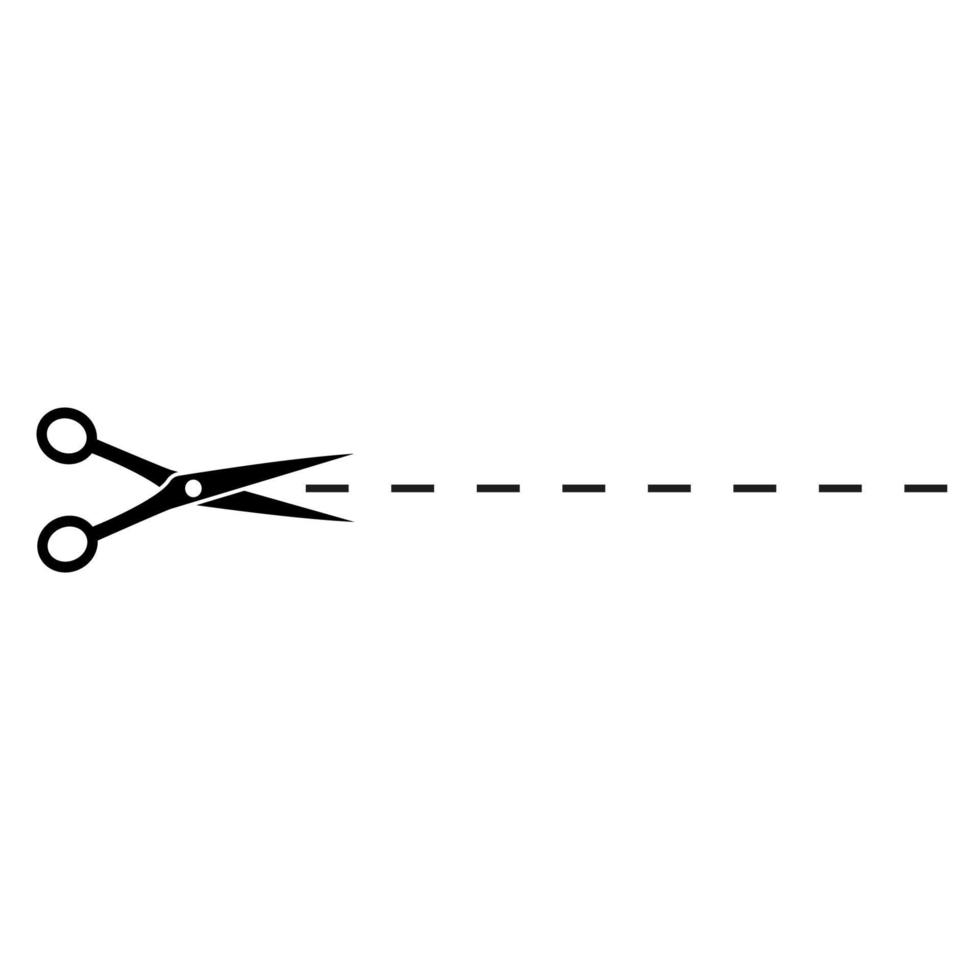 Illustration einer Schere, die eine gepunktete Linie schneidet vektor
