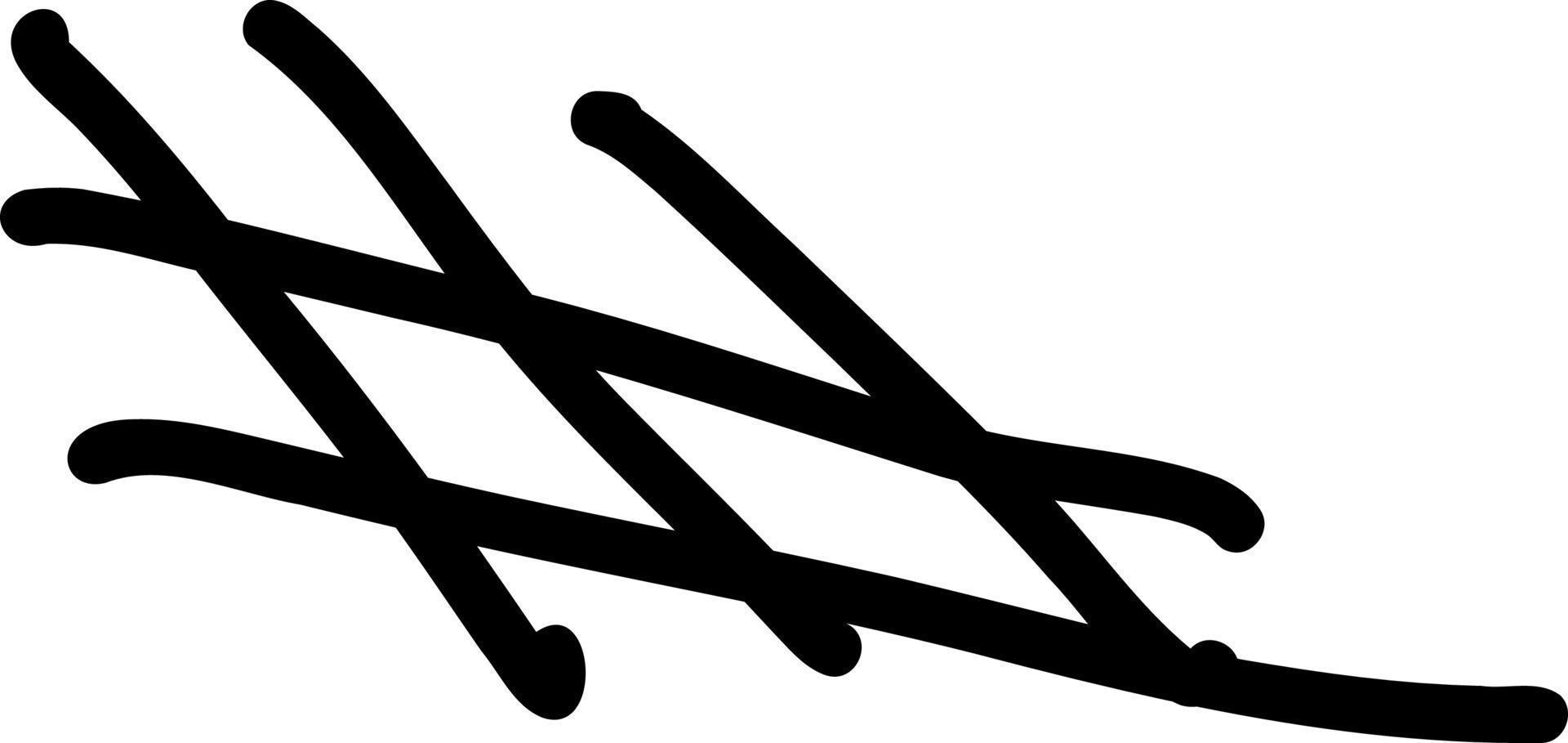 Linien unterschiedlicher Formen und Schnittpunkte von Linien. vektor