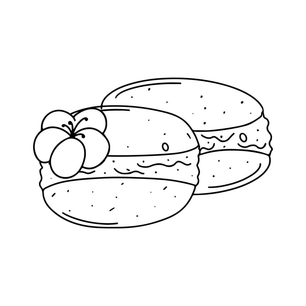 Alfajores im handgezeichneten Doodle-Stil. traditionelle argentinische süße vektorillustration. vektor