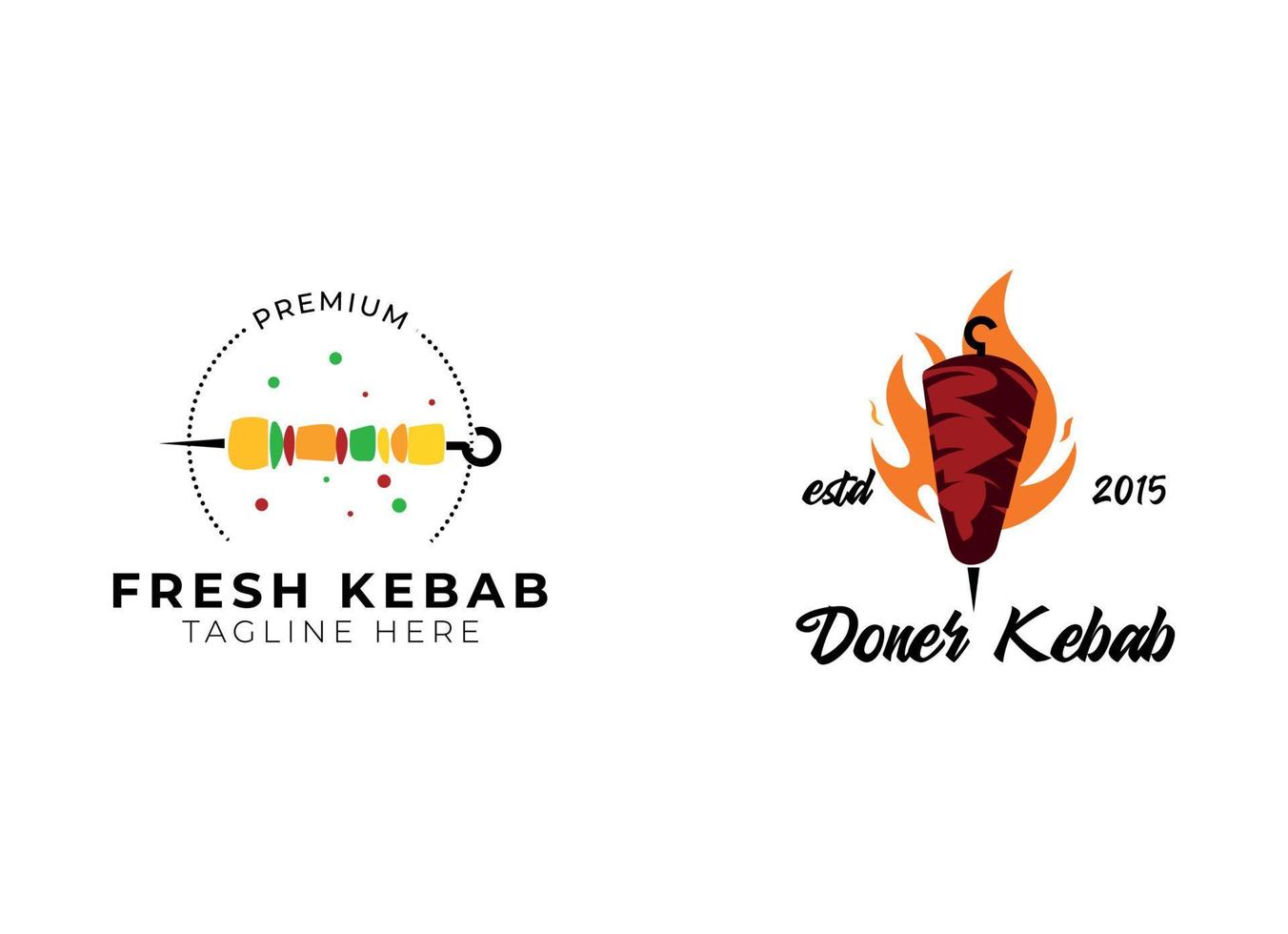 Kebab-Logo-Design-Vorlage. vektor