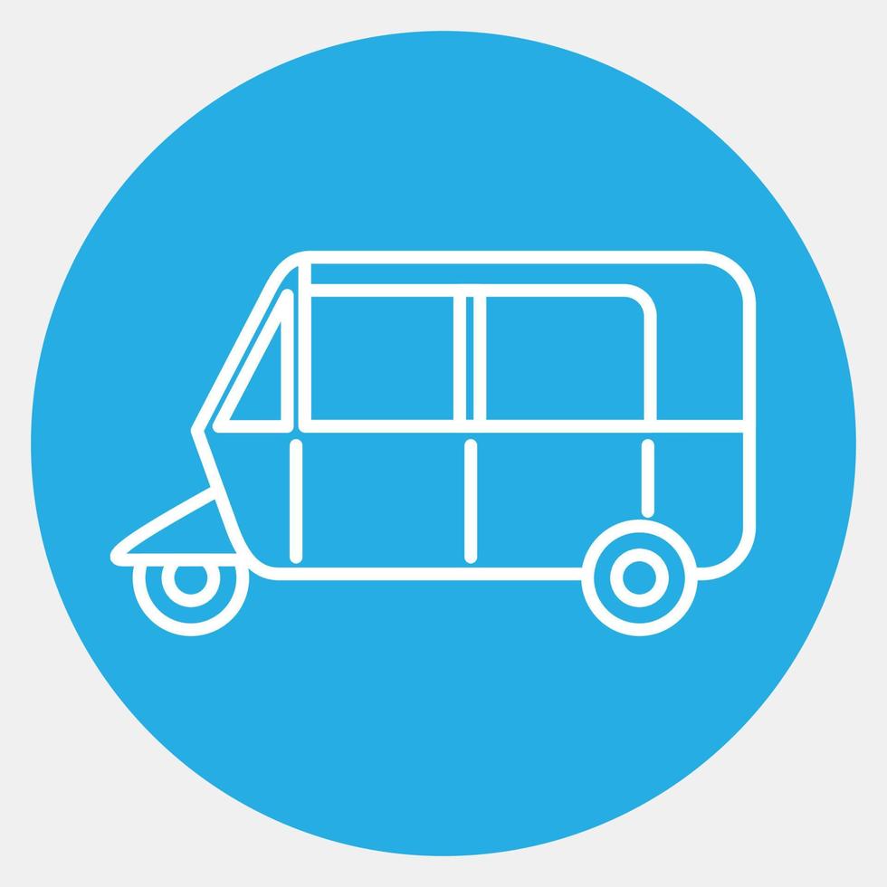 Symbol bajaj. Transportelemente. Symbole im blauen Stil. gut für Drucke, Poster, Logos, Schilder, Werbung usw. vektor