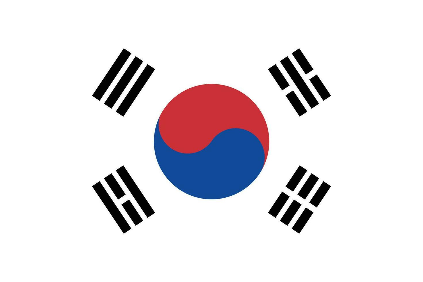 Design der Südkorea-Flagge vektor