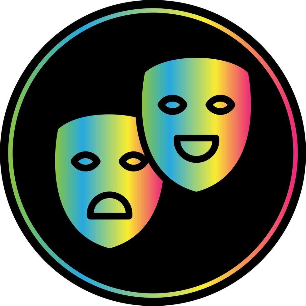 Theatermasken-Vektor-Icon-Design vektor