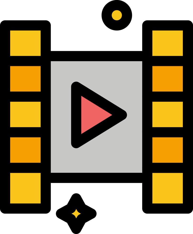 video spela filma platt Färg ikon vektor ikon baner mall