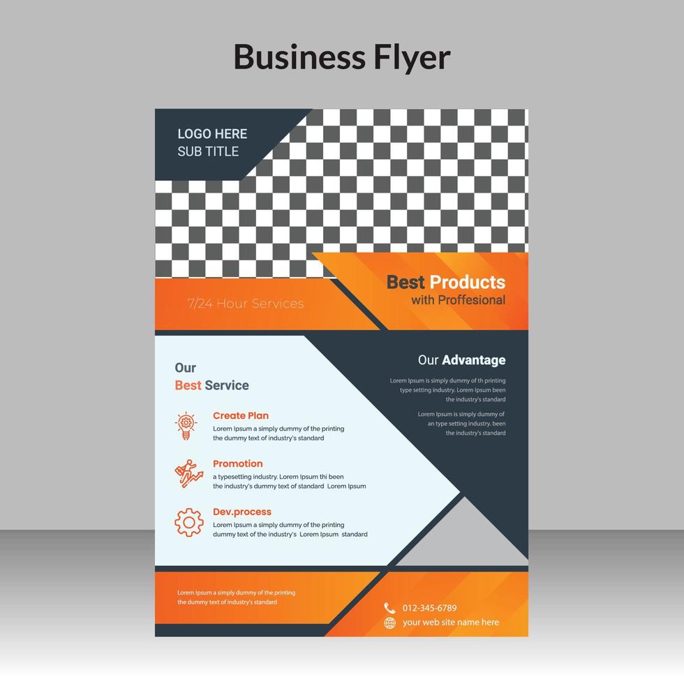 Flyer-Design für Firmenkunden und Broschüren-Cover-Vorlage für Agenturen für digitales Marketing mit Foto-freiem Vektor
