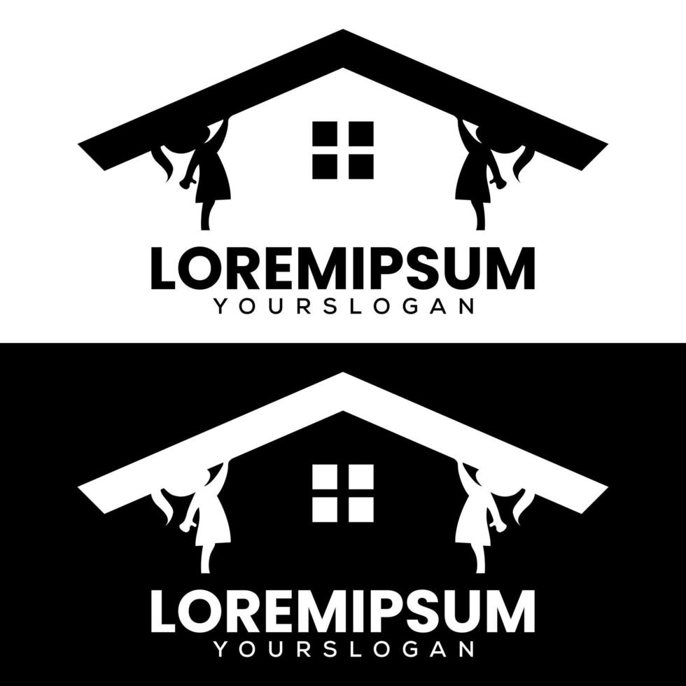 Hem barn logotyp design vektor