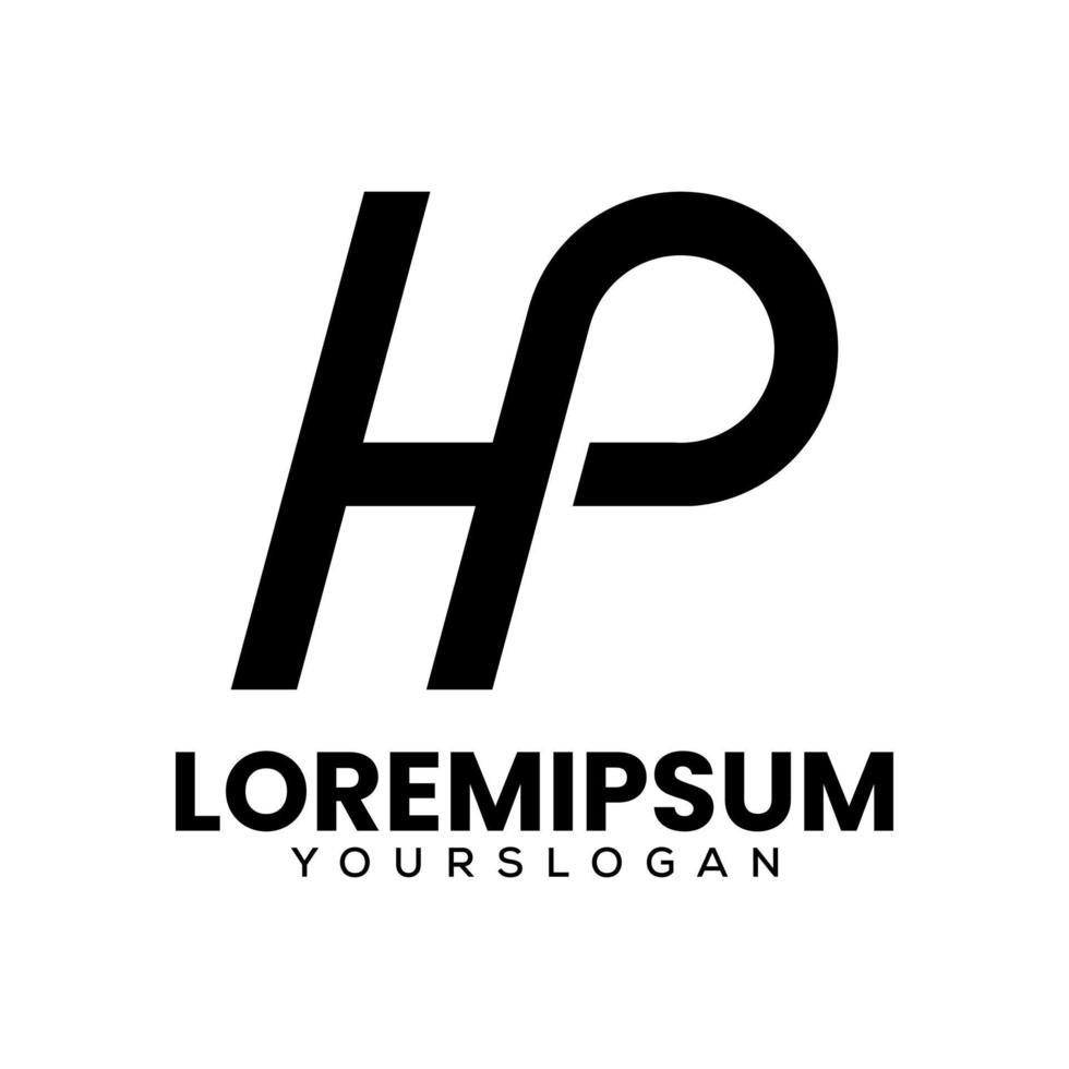 brev h p logotyp design vektor