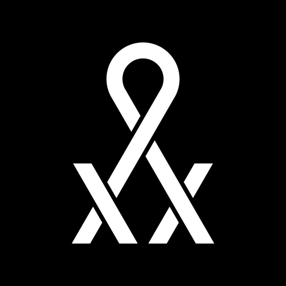 brev dubbel- x logotyp design vektor