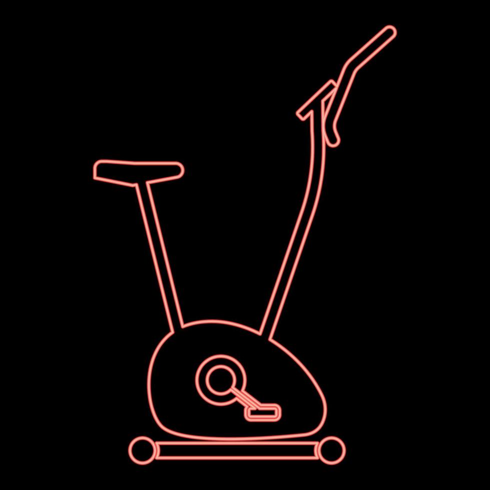 neon övning cykel stationär cykel exercykel ikon röd Färg vektor illustration bild platt stil