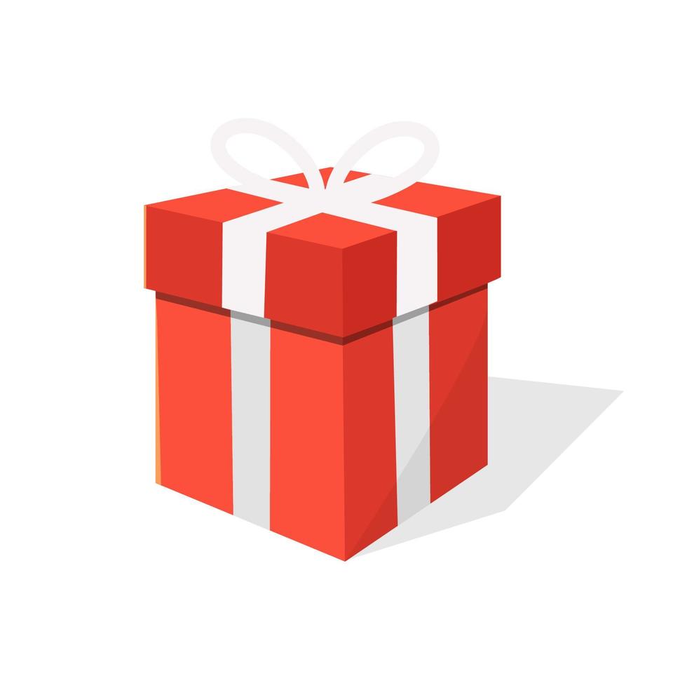 rote Geschenkbox isoliert weißer Hintergrund vektor
