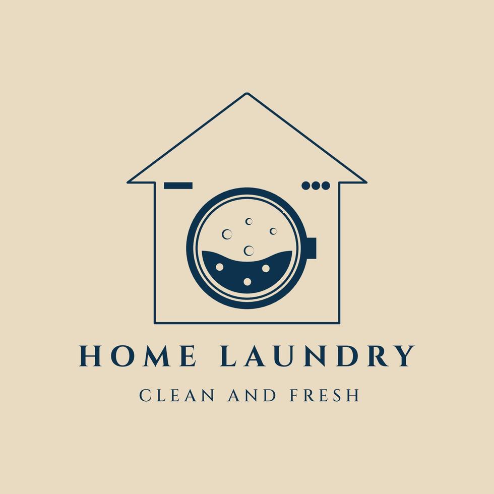 Home Laundry Line Art minimalistisches Logo-Vektor-Illustrationsdesign vektor