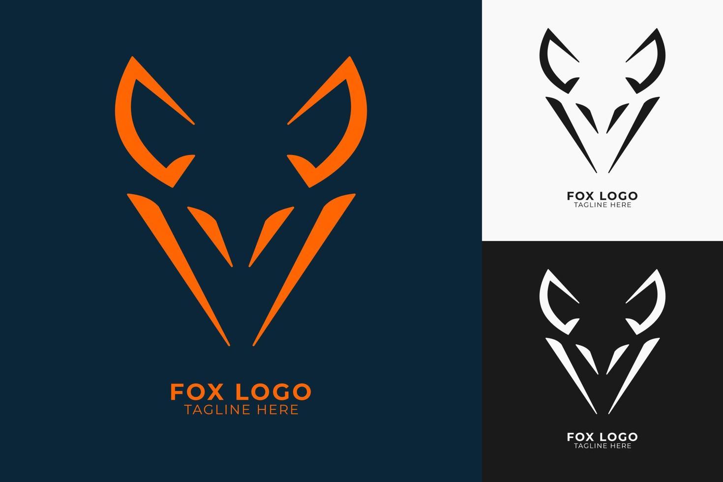 Fuchs-Logo minimalistisches Design. Moderne Form, einzigartiges Kopffuchs-Logo-Design vektor