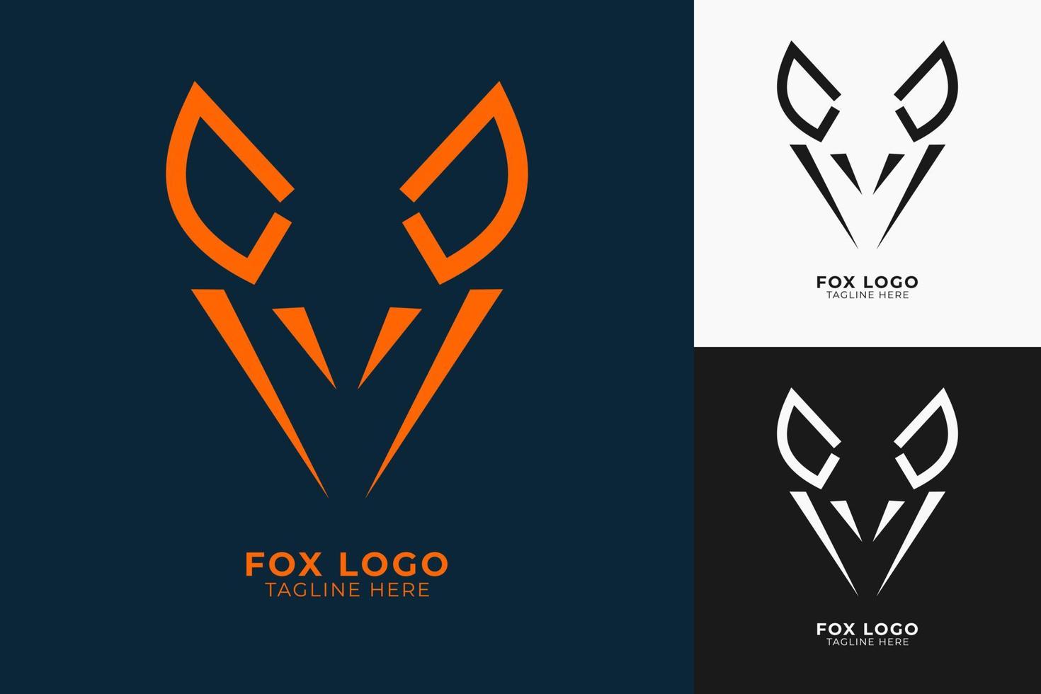 Fuchs-Logo minimalistisches Design. Moderne Form, einzigartiges Kopffuchs-Logo-Design vektor