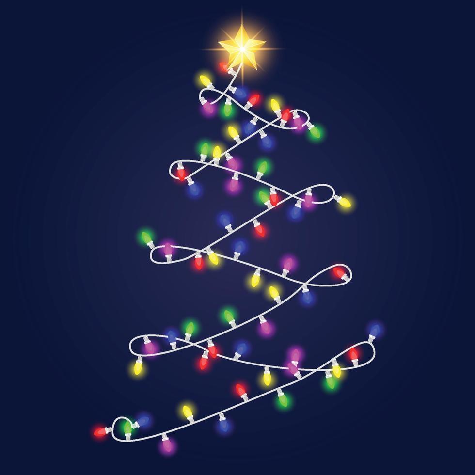 Weihnachtsgrußkarte mit Tumblr-Lampendekoration vektor