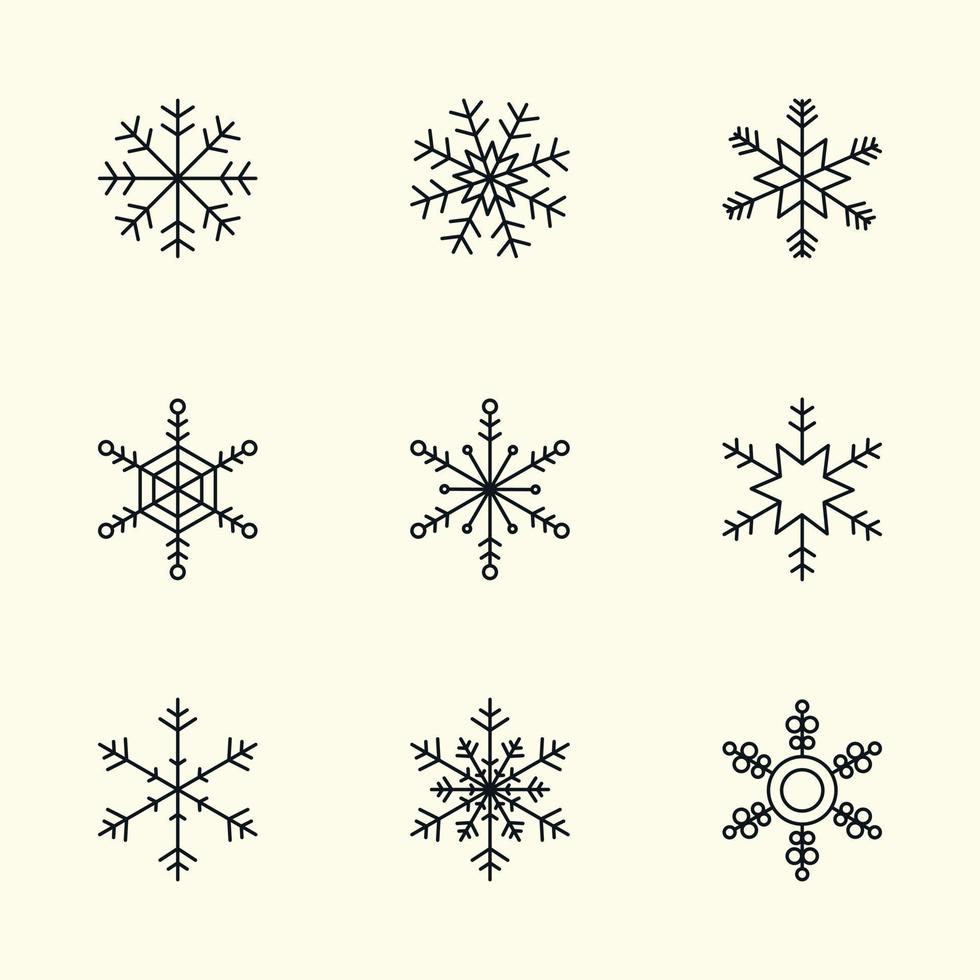 set symbol schnee linie vektor illustration vorlage design