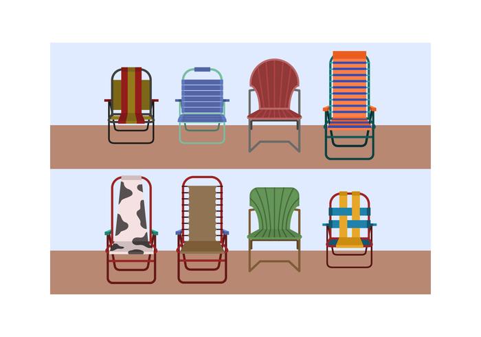 Gratis Lawn Chair Vector Set