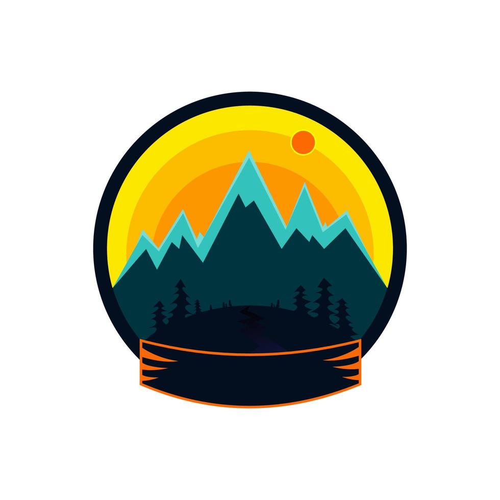Mount-Emblem-Logo-Abenteuer vektor