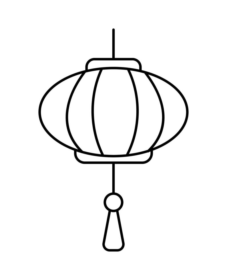 Seollal Neujahr Laterne Hängelampe isoliert dünne Linie Symbol. Vektor cny, japanische koreanische Laterne, Lampe des orientalischen Frühlingsfestes. asiatische mondkalender feiertagsdekoration objektdesign