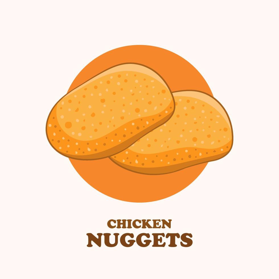 kyckling nuggets. snabb mat tecknad serie illustration vektor