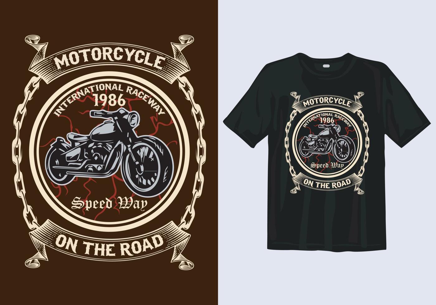 grymt bra motorcykel t-shirt design mall vektor