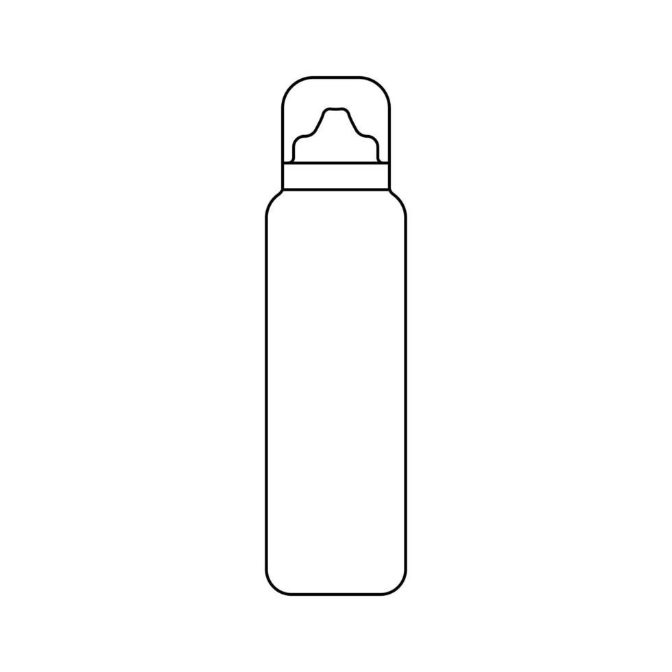 enkel översikt kosmetisk flaska i minimalistisk stil, behållare för mousse, spraymousse, skum ikon för design. isolerat på vit bakgrund vektor