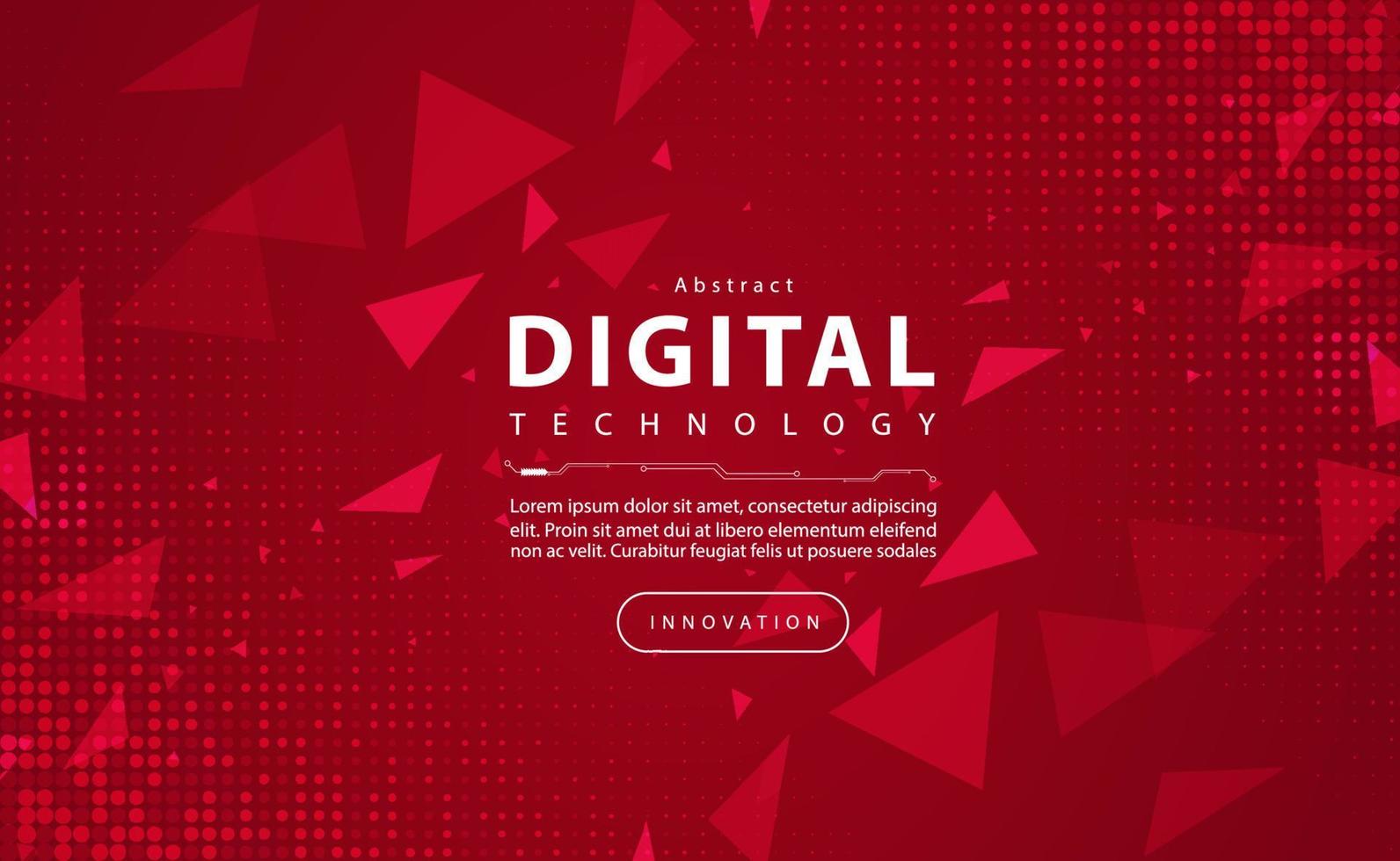 digitales Technologiebanner rotes Hintergrundkonzept, Lichteffekt der Schaltungstechnologie, abstrakte Cyber-Technologie, zukünftige Innovationsdaten, Internet-Netzwerk, ai Big Data, Linienpunktverbindung, Illustrationsvektor vektor