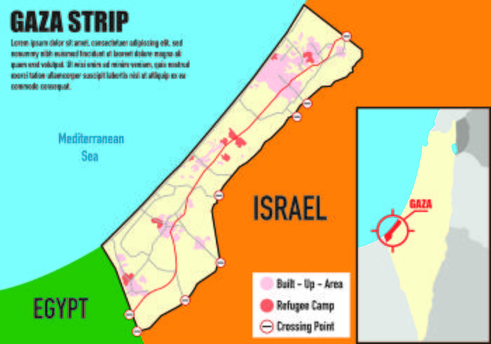 Gaza Map Infographic vektor