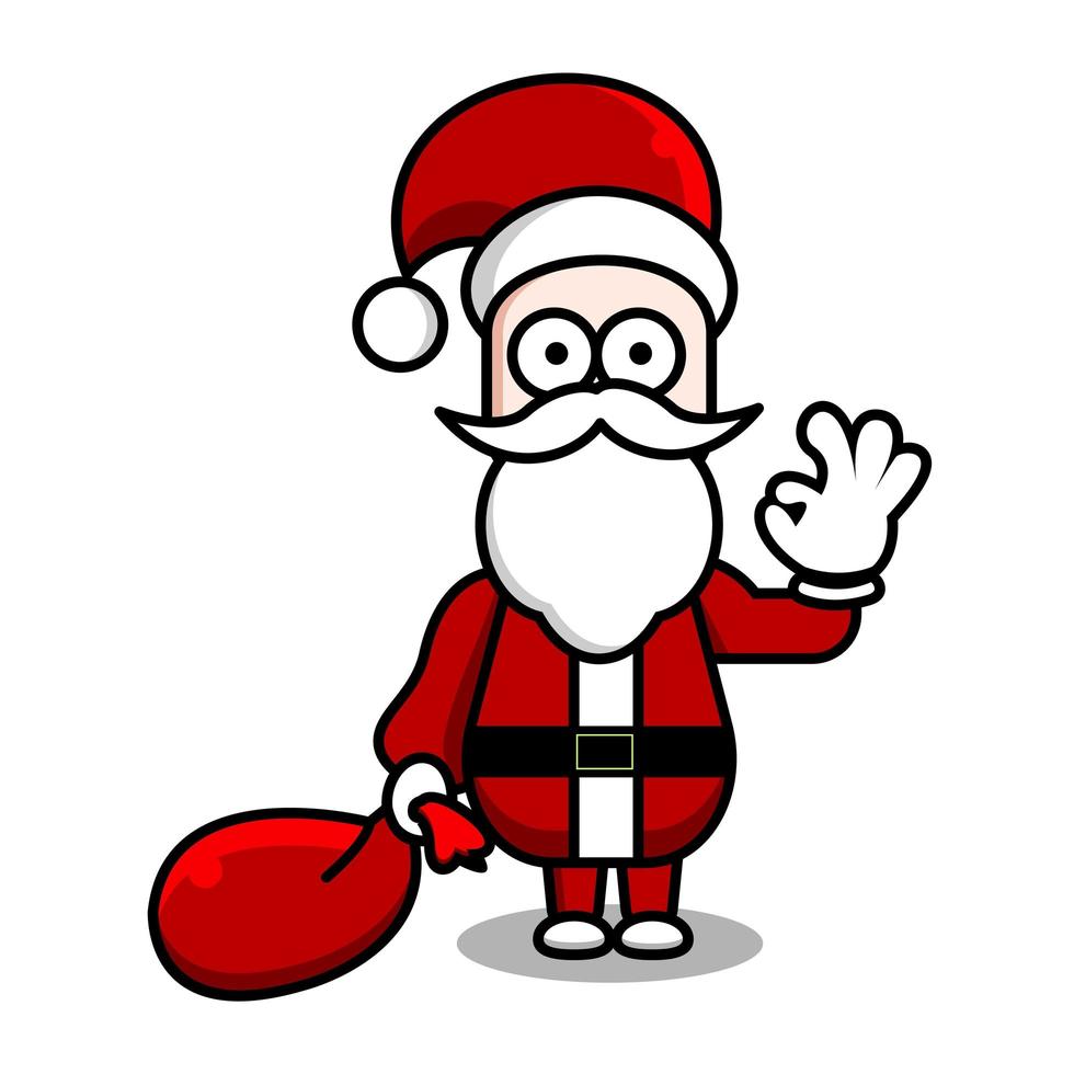 Santa bereit, Weihnachtsgeschenke Karikatur zu verteilen vektor
