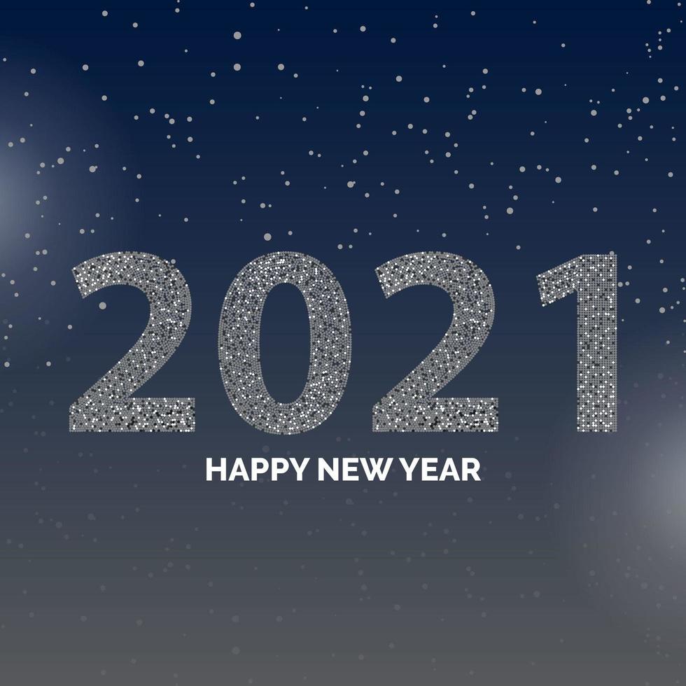 Frohes neues Jahr 2021 Plakat mit Schneeflocken vektor