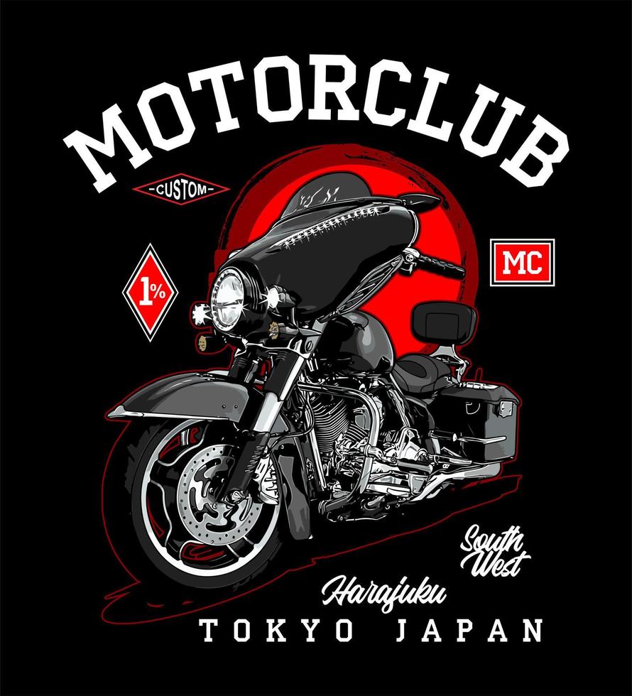 Motorrad-Vektorvorlage für T-Shirt-Design vektor