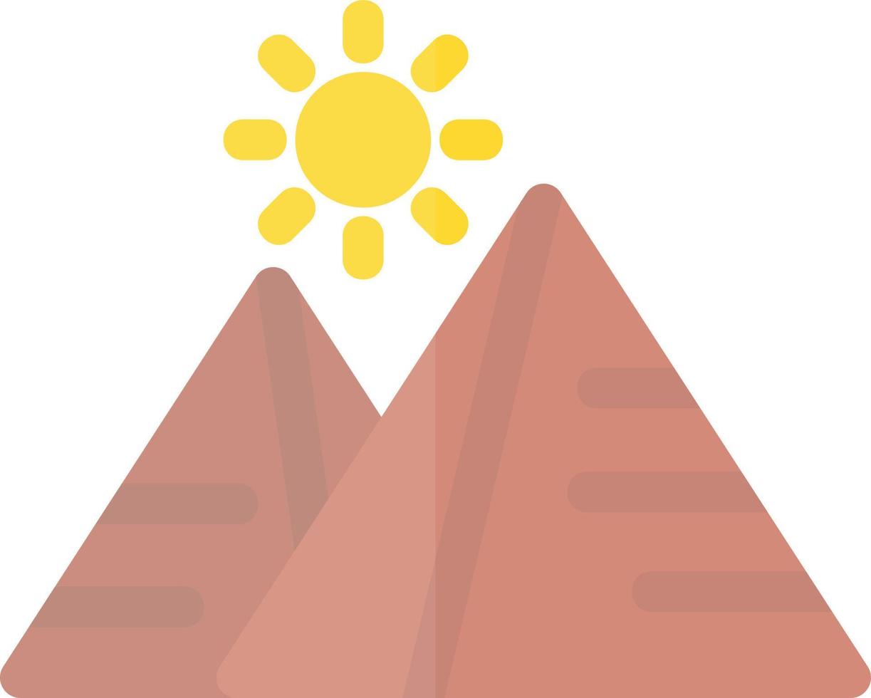 Wüstenpyramiden-Vektor-Icon-Design vektor