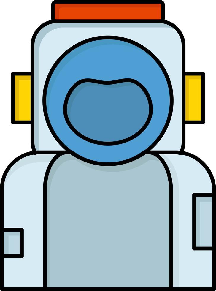 Astronaut Space Spaceman Helmanzug flacher Farbsymbolvektor vektor