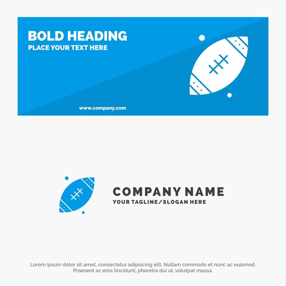 Ball Rugby Sport Irland solide Symbol Website-Banner und Business-Logo-Vorlage vektor