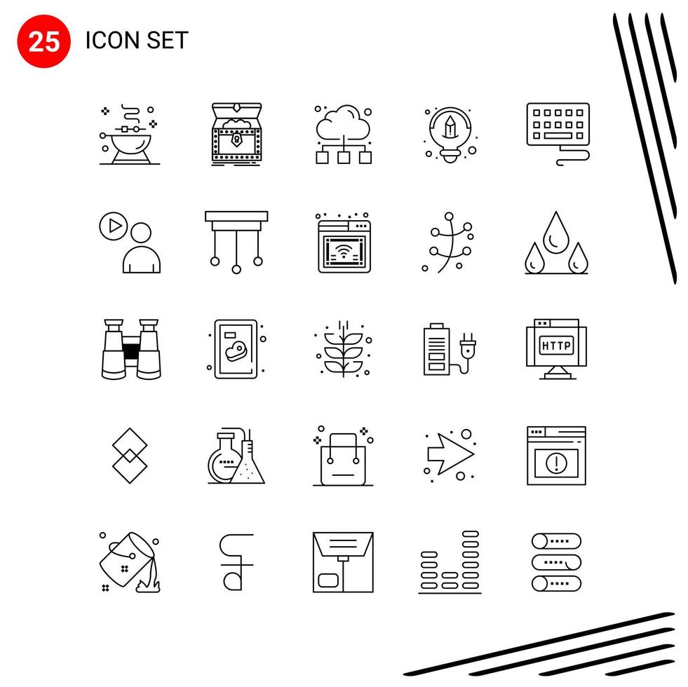 samling av 25 vektor ikoner i linje stil pixel perfekt översikt symboler för webb och mobil linje ikon tecken på vit bakgrund 25 ikoner kreativ svart ikon vektor bakgrund
