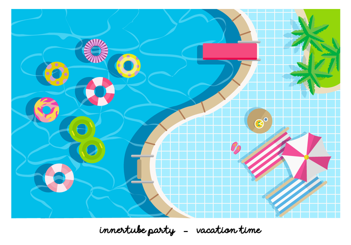 Pool Party Innertube flache Vektor-Illustration vektor