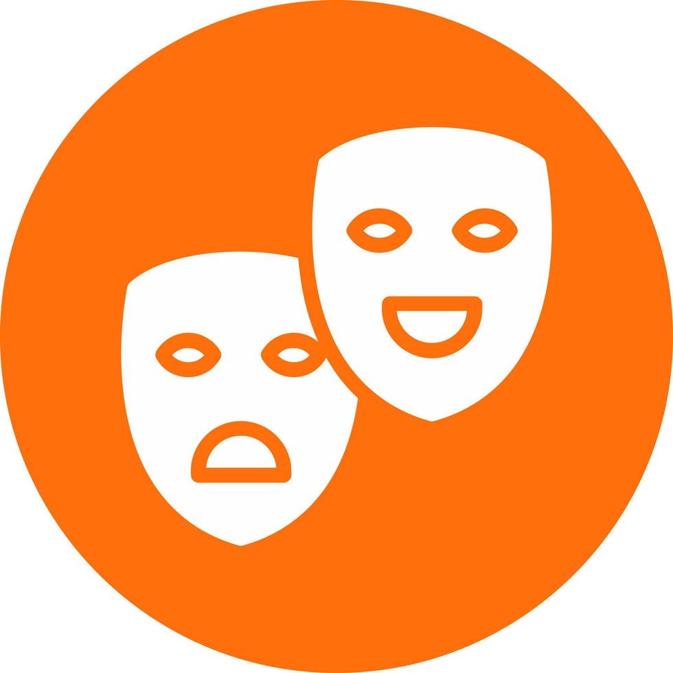 Theatermasken-Vektor-Icon-Design vektor