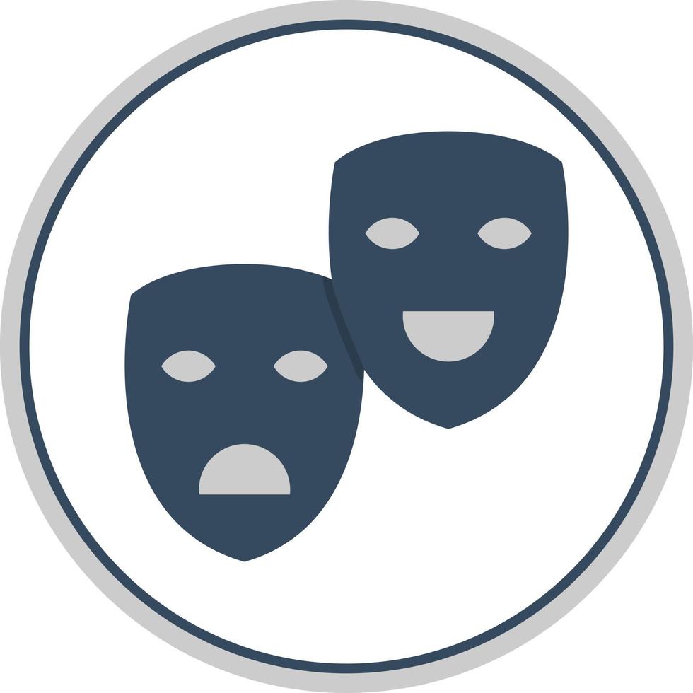 Theatermasken-Vektor-Icon-Design vektor