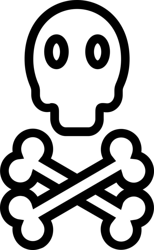Totenkopf gekreuzte Knochen Vektor-Icon-Design vektor