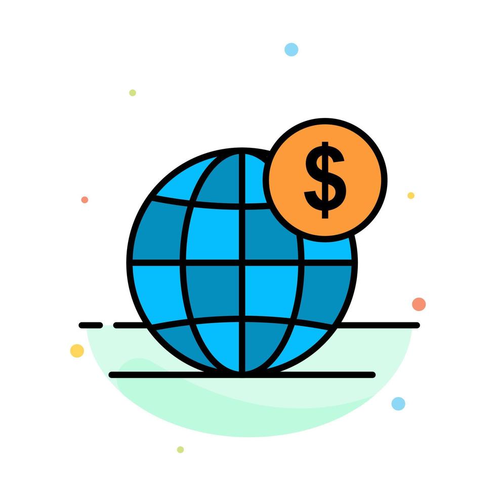 dollar global företag klot internationell abstrakt platt Färg ikon mall vektor