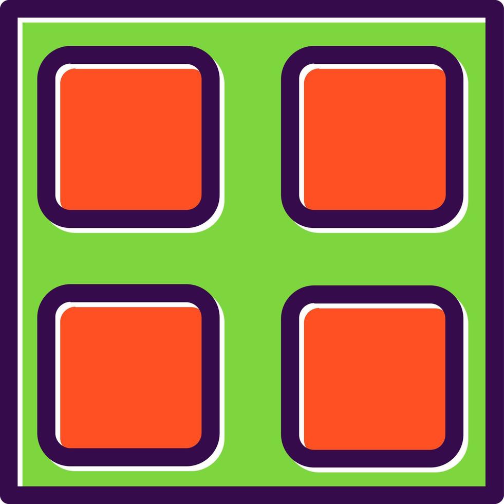 quadratisches vollständiges Vektor-Icon-Design vektor