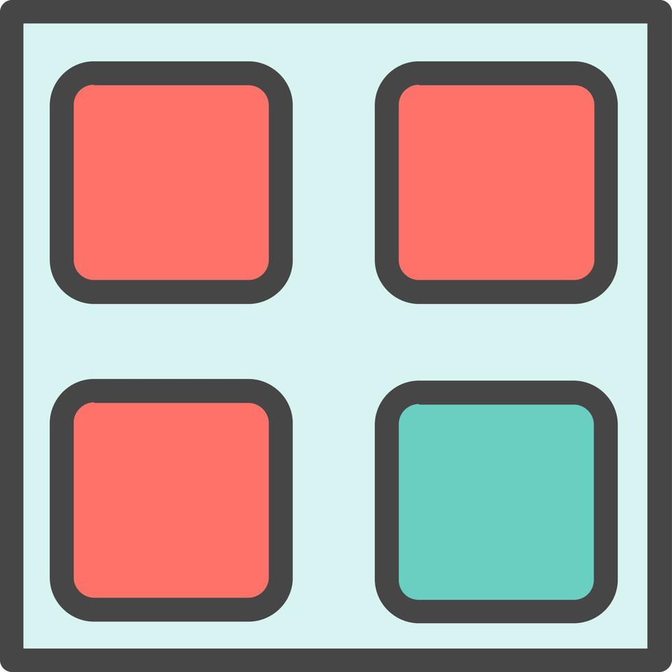 quadratisches vollständiges Vektor-Icon-Design vektor