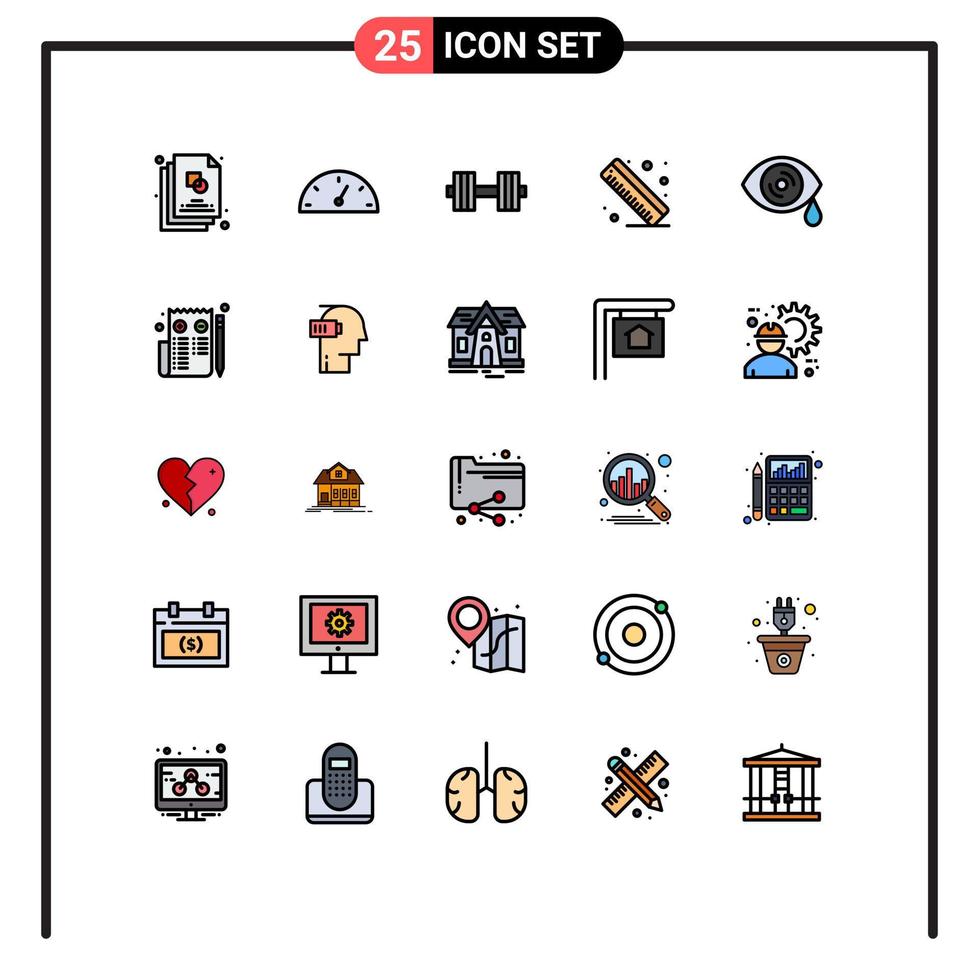 25 kreativ ikoner modern tecken och symboler av browser öga hantlar droppar linjal redigerbar vektor design element