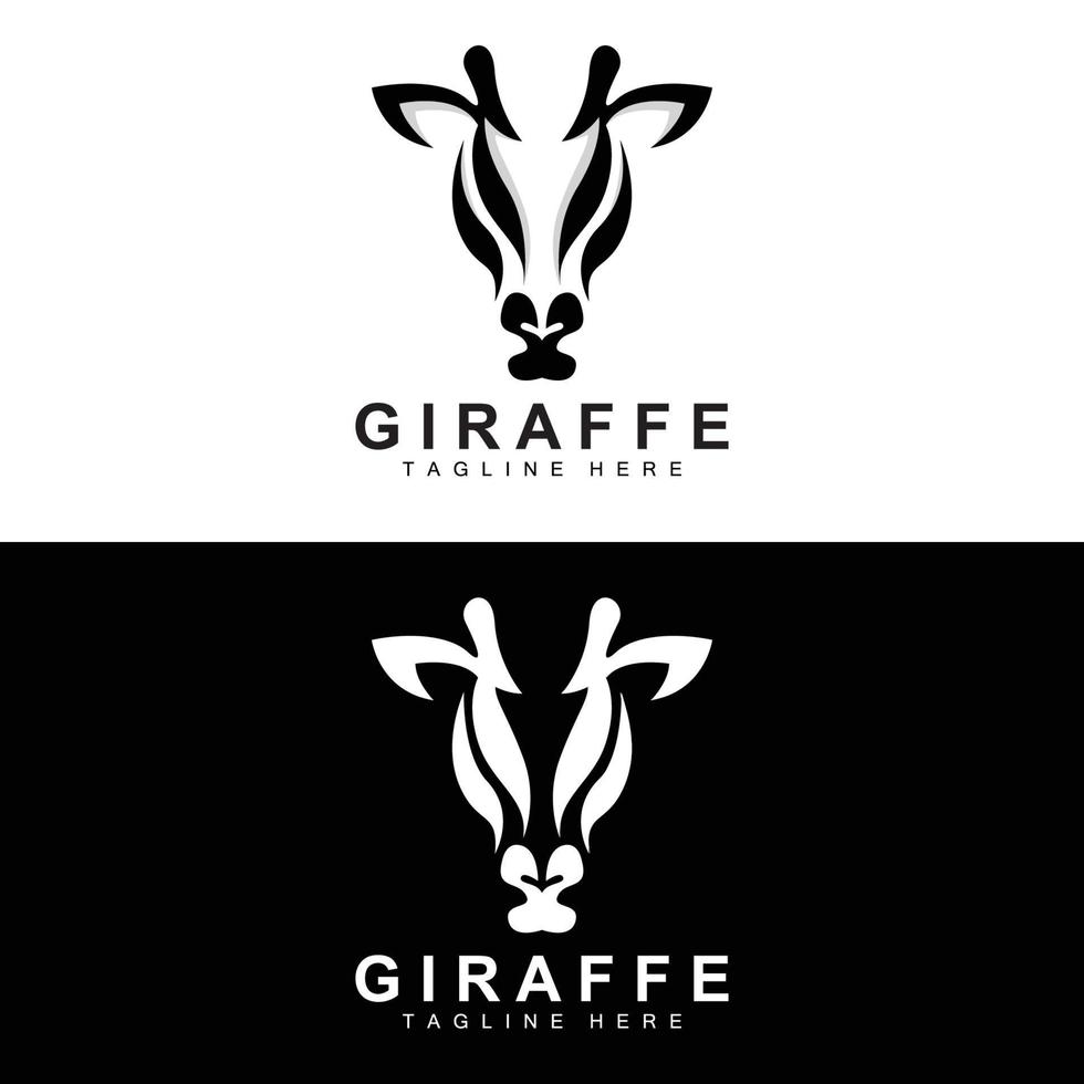 giraff logotyp design, giraff huvud vektor silhuett, hög nacke djur, Zoo, tatuering illustration, produkt varumärke